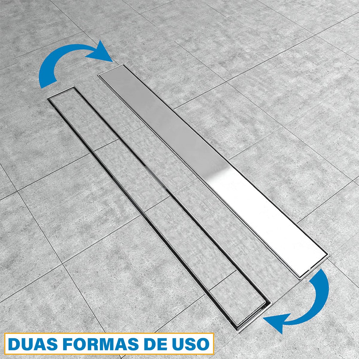 Ralo Linear Embralumi Oculto Invisível Piso Aço Inox 60x9cm - 4