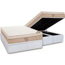 Ver imagem 1 de Cama Box Baú Queen: Colchão Molas Ortobom Nanolastic Elegant + Base CRC Courano White(158x198)