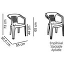 Ver imagem 1 de Cadeira Plastica Monobloco com Bracos Atalaia Vermelha