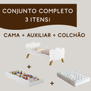 Ver imagem 2 de Cama Infantil com Colchão Menino Menina com Auxiliar Multiuso - Muito Segura com Proteção Lateral