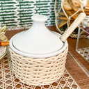 Ver imagem 2 de Açucareiro C/ Tampa e Colher em Vime Fendi