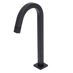 Torneira Para Banheiro Tube Quadrada Alta Preto Fosco Stoc - 1