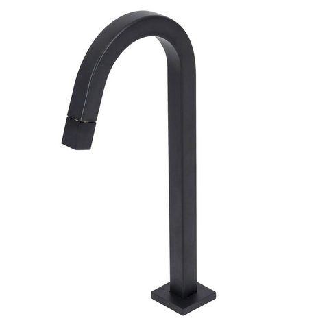 Torneira Para Banheiro Tube Quadrada Alta Preto Fosco Stoc
