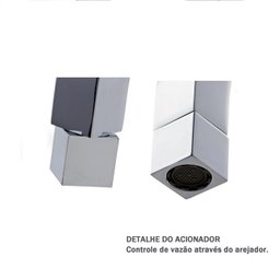 Torneira Para Banheiro Tube Quadrada Alta Preto Fosco Stoc - 4