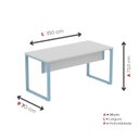 Ver imagem 4 de Escrivaninha Mesa Escritório X 150cm Industrial Cinza e Azul Dali