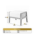 Ver imagem 4 de Puff Banqueta Gael Luxo Madeira Maciça Castellar Móbile Linho Bege