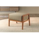 Ver imagem 3 de Puff Banqueta Gael Luxo Madeira Maciça Castellar Móbile Linho Bege