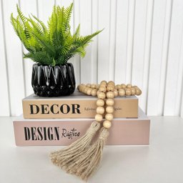Decoração Dupla Livro + Vaso Cachepô Preto e Enfeite Colar - 4