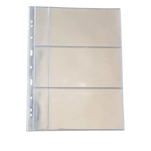 10 Folhas Plástico Cédula Acetato 3 Divisões C/porta
