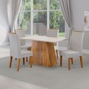 Ver imagem 1 de Mesa de Jantar 4 Lugares Lumina Mel/Blonde/Marfim - Viero Móveis