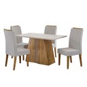 Ver imagem 2 de Mesa de Jantar 4 Lugares Lumina Mel/Blonde/Marfim - Viero Móveis