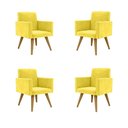 Ver imagem 1 de Kit 4 Cadeiras Recepção Poltrona Escritório Amarelo