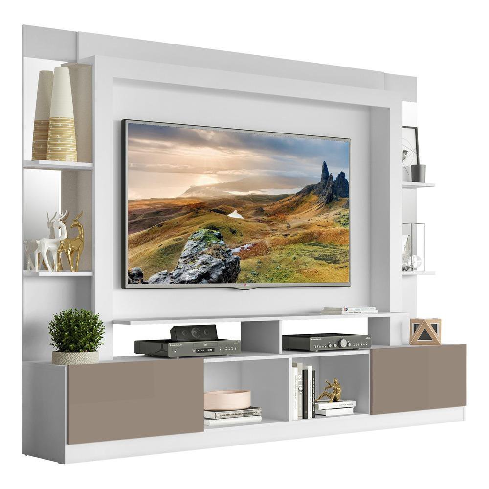 Estante com Suporte TV 65" Prateleiras c/ Espelho Oslo Multimóveis V3385 - 1