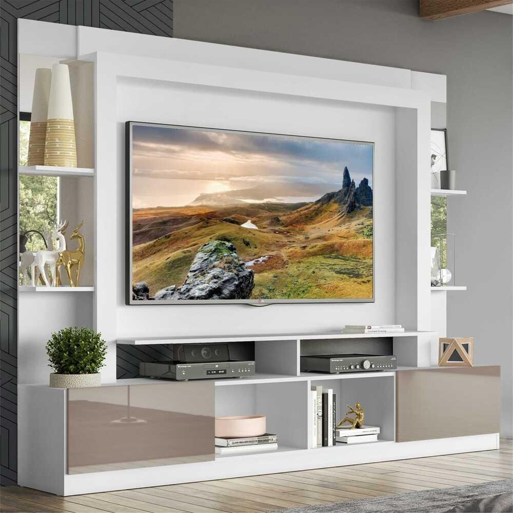 Estante com Suporte TV 65" Prateleiras c/ Espelho Oslo Multimóveis V3385 - 2