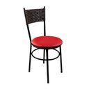 Ver imagem 4 de 2 Cadeiras Pretas para Cozinha Viena Marrom Assento Vermelho