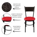 Ver imagem 2 de 2 Cadeiras Pretas para Cozinha Viena Marrom Assento Vermelho