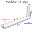 Ver imagem 5 de Dois Suportes Formato L 25cm para Prateleira Cantoneira de Parede Estilo Moderno Branco