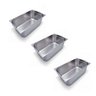 Kit 3 Cubas Gastronômica Inox Gn 1/1 200mm com Alça Prateada - 1