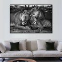 Ver imagem 1 de Quadro Decorativo Leão Natureza com Moldura Caixa de 3cm de Profundidade, (100x70cm)