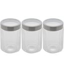 Ver imagem 1 de Kit 3 Potes Vidro Borossilicato Lyor 1,2l Cada Tampa Prata Sydney Porta Mantimentos Condimentos