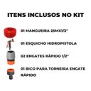 Ver imagem 2 de Mangueira de Jardim 25m Metros + Esguicho Hidropistola + Engate Rápido 1/2" + Bico Torneira Engate R
