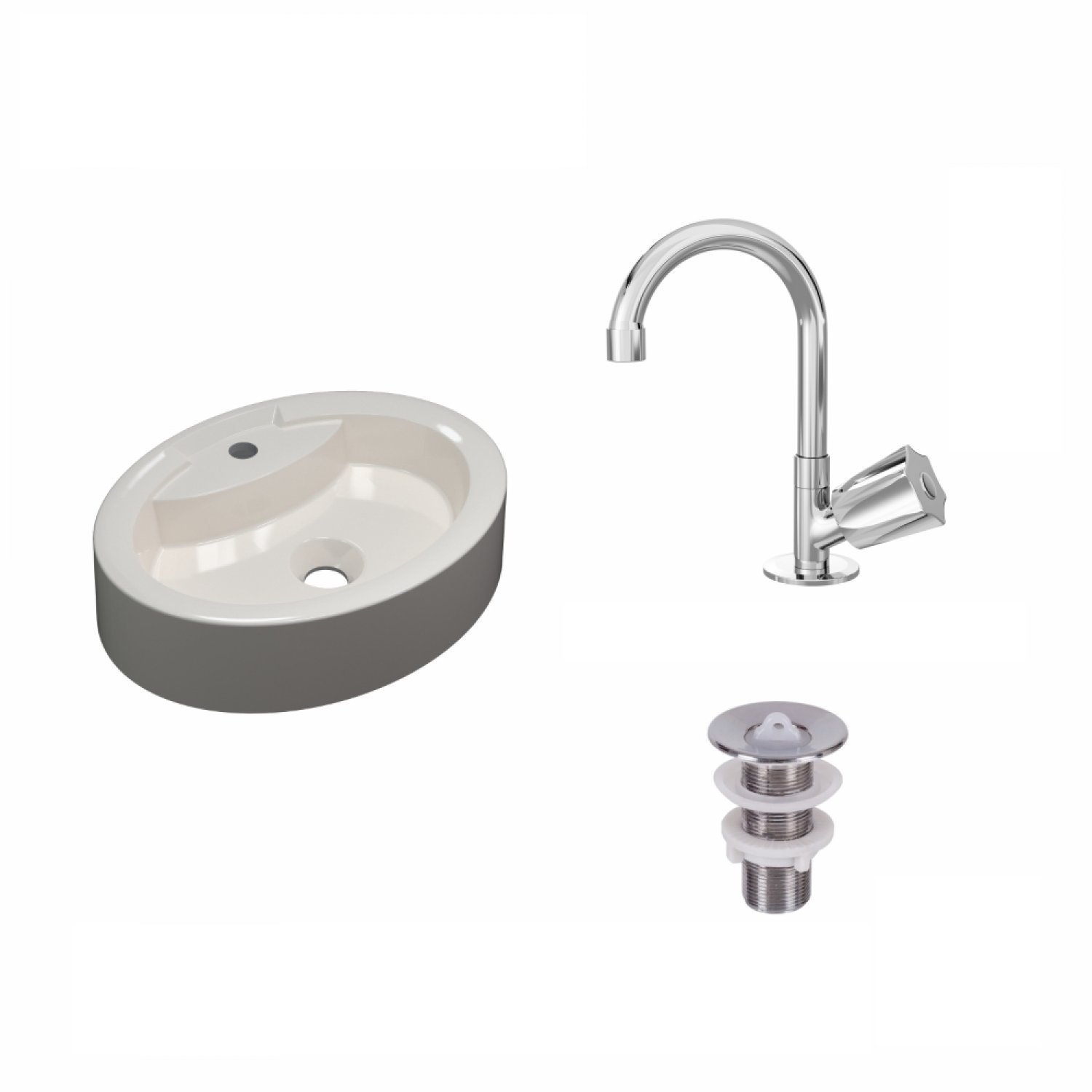 Kit Cuba Ov43 com Torneira C50 e Válvula 1 Polegada Abs Compace - 2