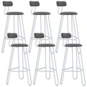 Ver imagem 1 de Kit 06 Banqueta Alta Bar Cozinha Sala de Jantar Áris C01 Branco Linho Fendi Cinza - Lyam Decor
