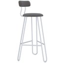 Ver imagem 5 de Kit 06 Banqueta Alta Bar Cozinha Sala de Jantar Áris C01 Branco Linho Fendi Cinza - Lyam Decor