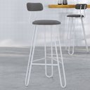 Ver imagem 2 de Kit 06 Banqueta Alta Bar Cozinha Sala de Jantar Áris C01 Branco Linho Fendi Cinza - Lyam Decor