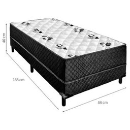 Cama Box Conjugada Solteiro Ortopédica 88x188x40 Espuma D28 - 2