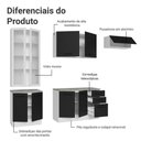 Ver imagem 4 de Armário de Cozinha Completa 270cm Branco/preto Agata Madesa