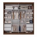 Ver imagem 5 de Guarda Roupa Prime MDF 219cm 2 Portas de Correr Nogal/Areia 1319