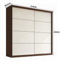 Ver imagem 6 de Guarda Roupa Prime MDF 219cm 2 Portas de Correr Nogal/Areia 1319