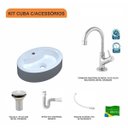 Ver imagem 3 de Kit Cuba Ov43 com Torneira 1198 Metal e Válvula 1 Polegada e Sifão Pvc e Flexível Compace