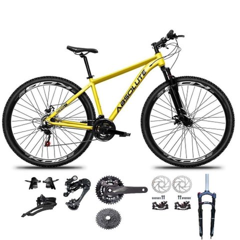 Bicicleta Aro 29 Absolute Nero 5 Kit 2x9 Gta Sunrun Freio Disco K7 Pedivela 24-38d Garfo com Trava