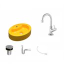 Ver imagem 2 de Kit Cuba Ov43 com Torneira 1198 Metal e Válvula Click 1 Polegada B e Sifão Pvc e Flexível Compace