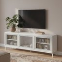 Ver imagem 1 de Rack para Tv até 55 Polegadas Refresh 3 Portas 2 Prateleiras com Vidro Branco - Brv