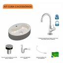 Ver imagem 3 de Kit Cuba Ov43 com Torneira 1198 Metal e Válvula Click 1 Polegada B e Sifão Pvc e Flexível Compace