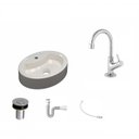 Ver imagem 2 de Kit Cuba Ov43 com Torneira 1198 Metal e Válvula Click 1 Polegada B e Sifão Pvc e Flexível Compace