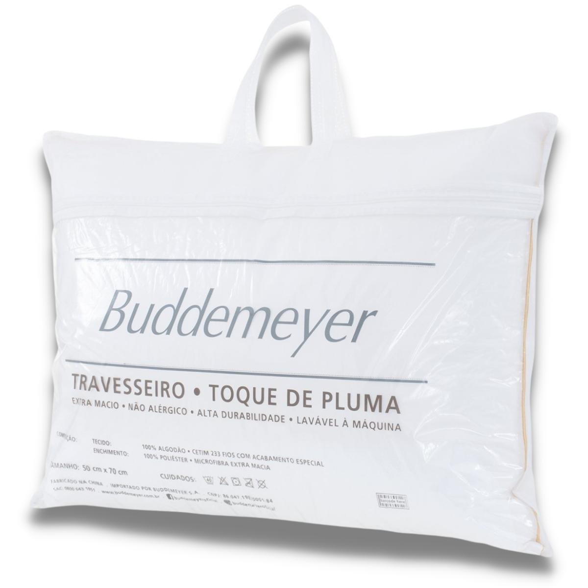 Travesseiro Toque de Pluma Buddemeyer 50x70cm Algodão Branco