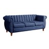 Sofá Chesterfield Realeza 3 Lugares Decoração Retrô - Suede Azul Marinho - 2