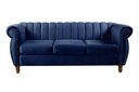 Ver imagem 1 de Sofá Chesterfield Realeza 3 Lugares Decoração Retrô - Suede Azul Marinho