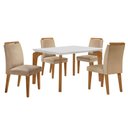 Ver imagem 3 de Sala de Jantar Mesa Liz 120cm em Mdf Canto Reto e 4 Cadeiras Athenas Moderna