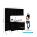 Ver imagem 3 de Armário de Cozinha Compacta Modulada 160cm 3 Peças Milão Menu Móveis Preto