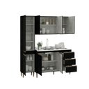 Ver imagem 4 de Armário de Cozinha Compacta Modulada 160cm 3 Peças Milão Menu Móveis Preto