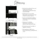 Ver imagem 6 de Armário de Cozinha Compacta Modulada 160cm 3 Peças Milão Menu Móveis Preto