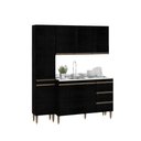 Ver imagem 2 de Armário de Cozinha Compacta Modulada 160cm 3 Peças Milão Menu Móveis Preto