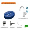 Ver imagem 3 de Kit Cuba Ov43 com Torneira 1198 Metal e Válvula Click 1 Polegada B e Sifão Cromado e Flexível Compac