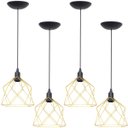 Ver imagem 1 de 4 Pendentes Aramado Cálice Luminária Lustre Teto Retrô Vintage Industrial Balcão Dourado