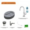 Kit Cuba Ov43 com Torneira 1198 Metal e Válvula Click 1 Polegada B e Sifão Cromado e Flexível Compac - 3